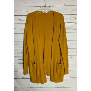 Madewell Women's M Medium Gold Mustard Alpaca Wool Open Pockets Sweater Cardigan